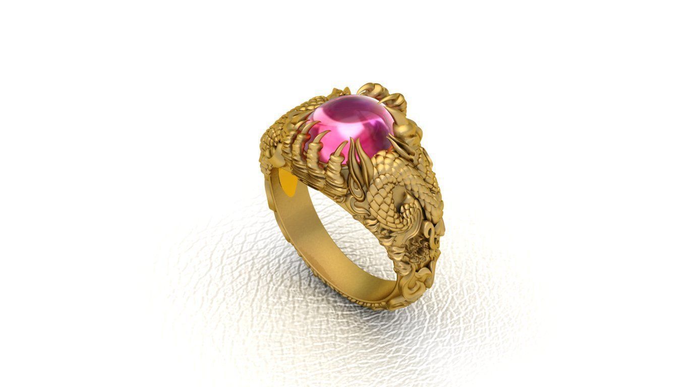Dragon Rings with Phoenix ring 3D print model  3D print model_3