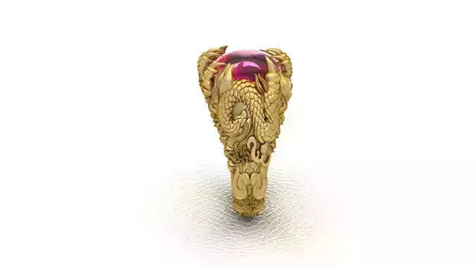 Dragon Rings with Phoenix ring 3D print model 