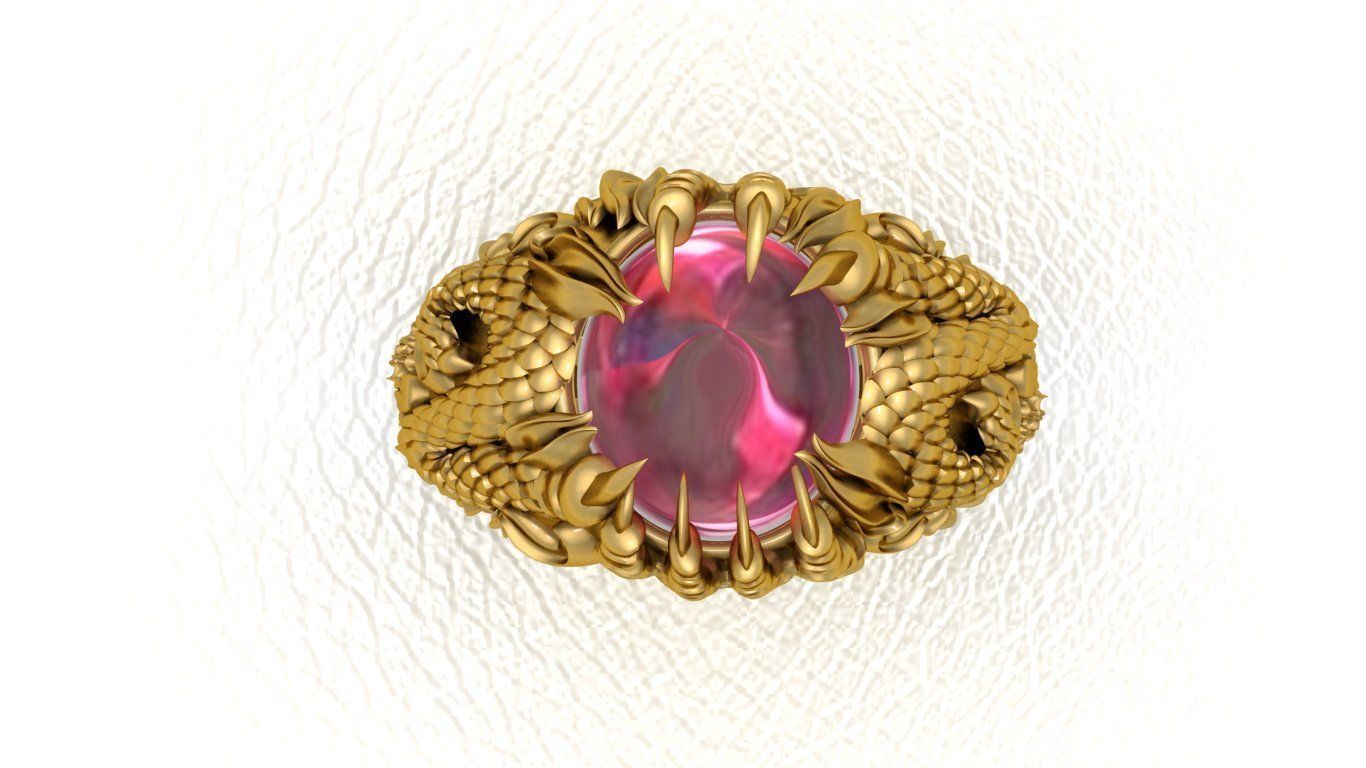 Dragon Rings with Phoenix ring 3D print model  3D print model_2