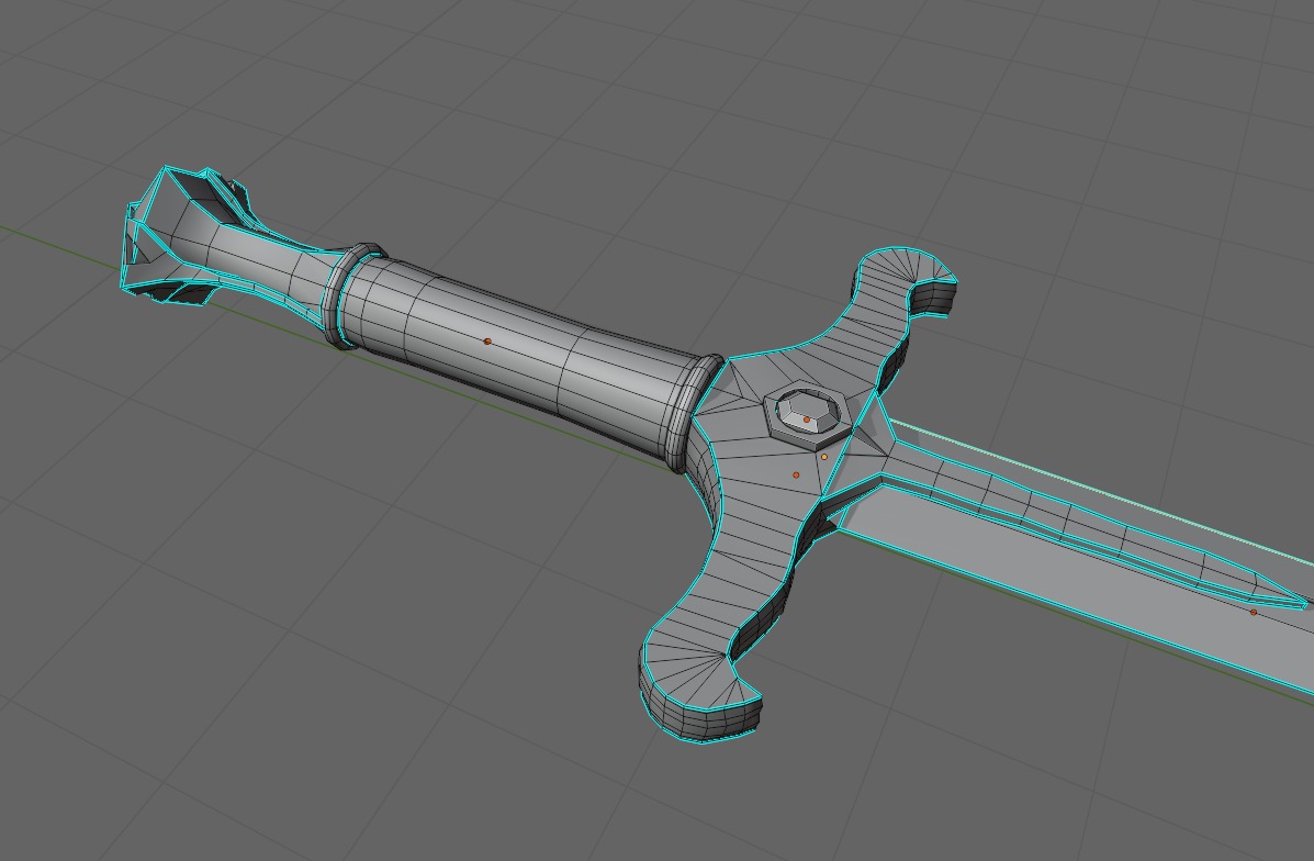 Fantasy Sword 3D Model Low-poly 3D model_2