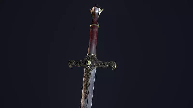 Fantasy Sword 3D Model Low-poly 3D model_0