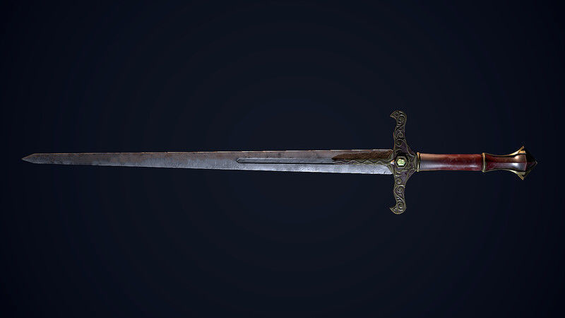 Fantasy Sword 3D Model Low-poly 3D model_1