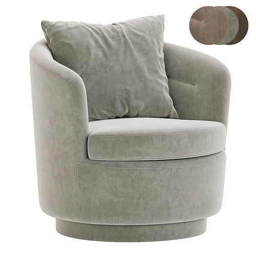 Viv Swivel Chair By westelm 3D model 7
