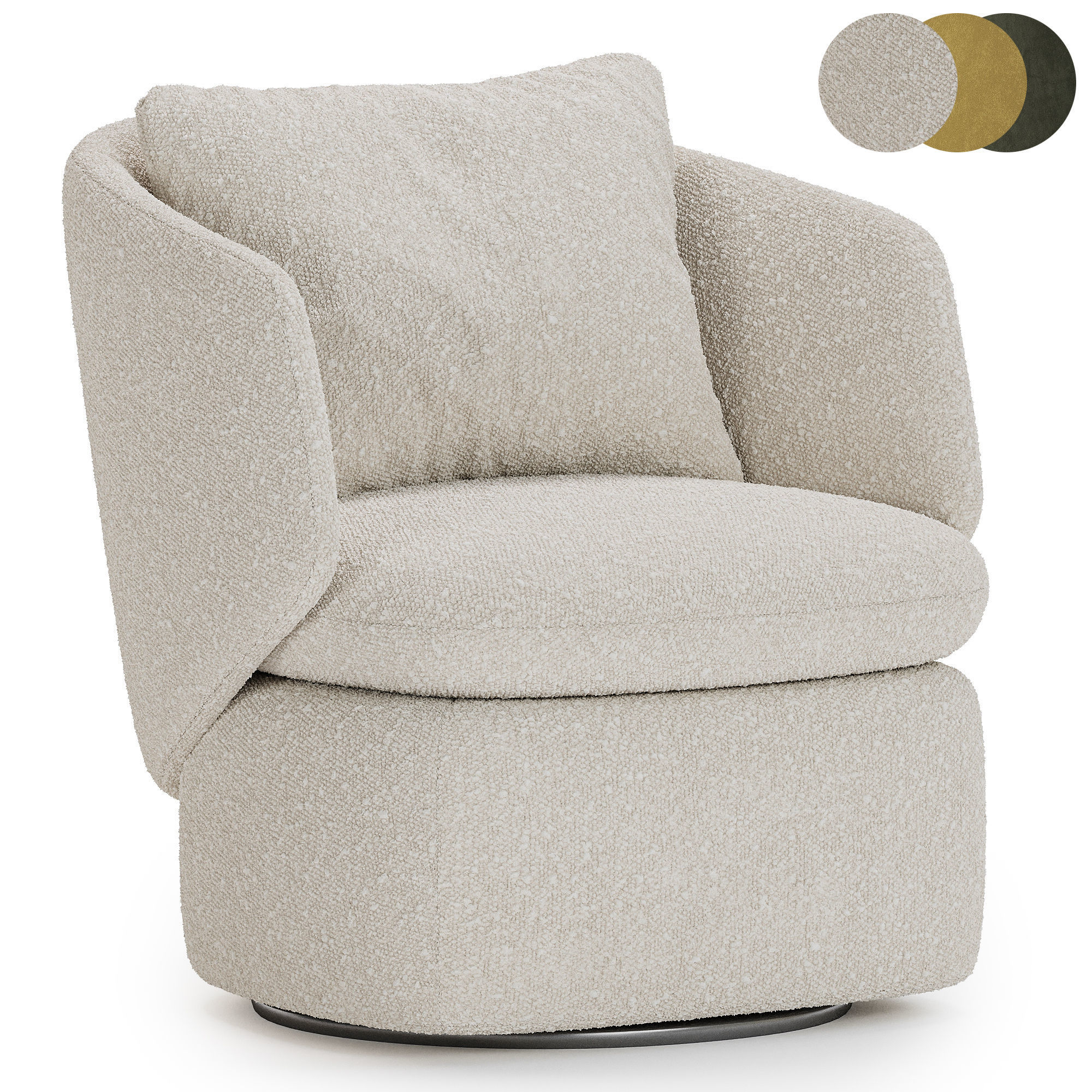 Crescent Swivel Chair By westelm 3D model_9