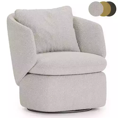 Crescent Swivel Chair By westelm 3D model