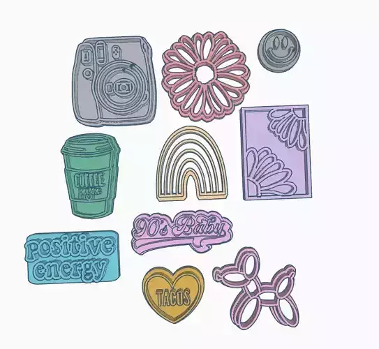 Sellitos Stamp  Decada 90 Flower Rainbow Ceramica