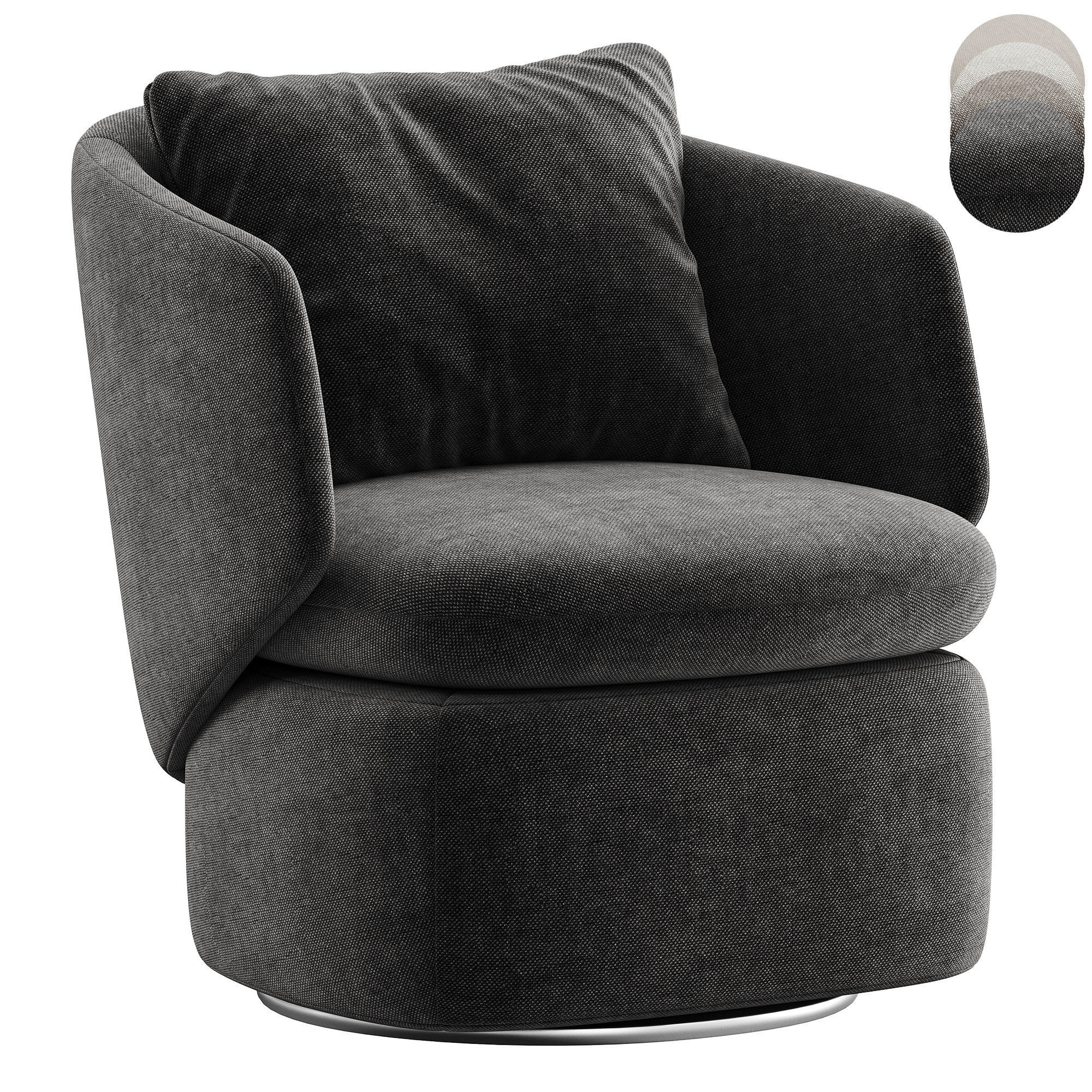 Crescent Swivel Chair By westelm 3D model_12