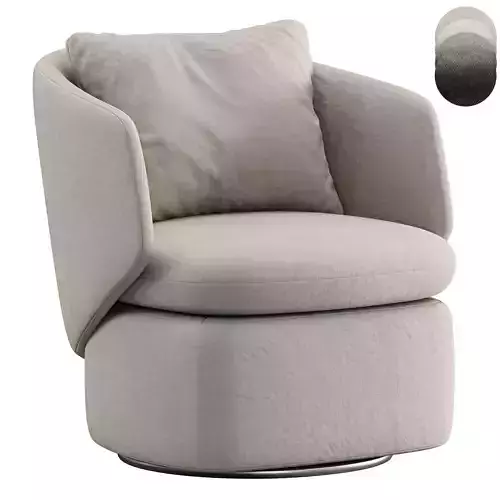 Crescent Swivel Chair By westelm 3D model