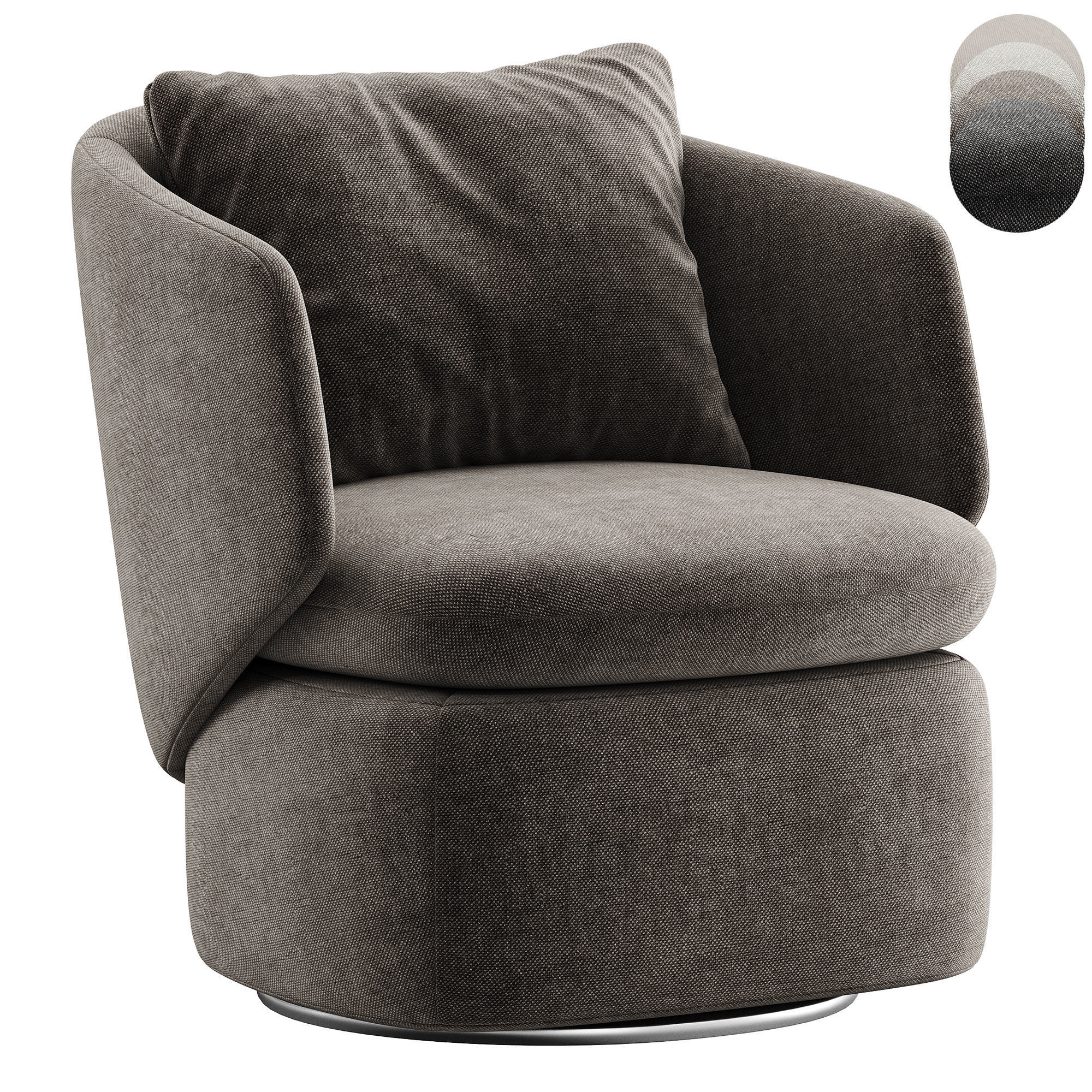 Crescent Swivel Chair By westelm 3D model_9