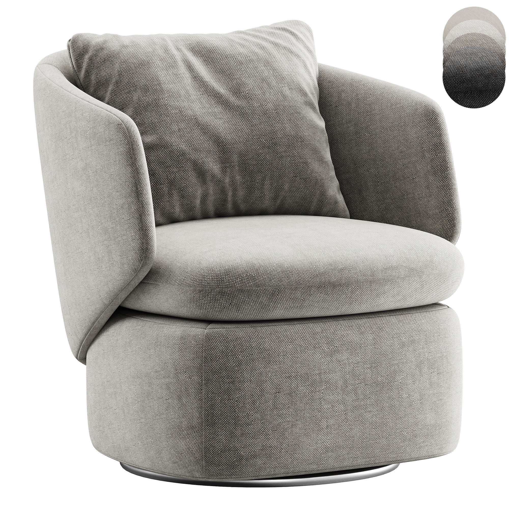Crescent Swivel Chair By westelm 3D model_10