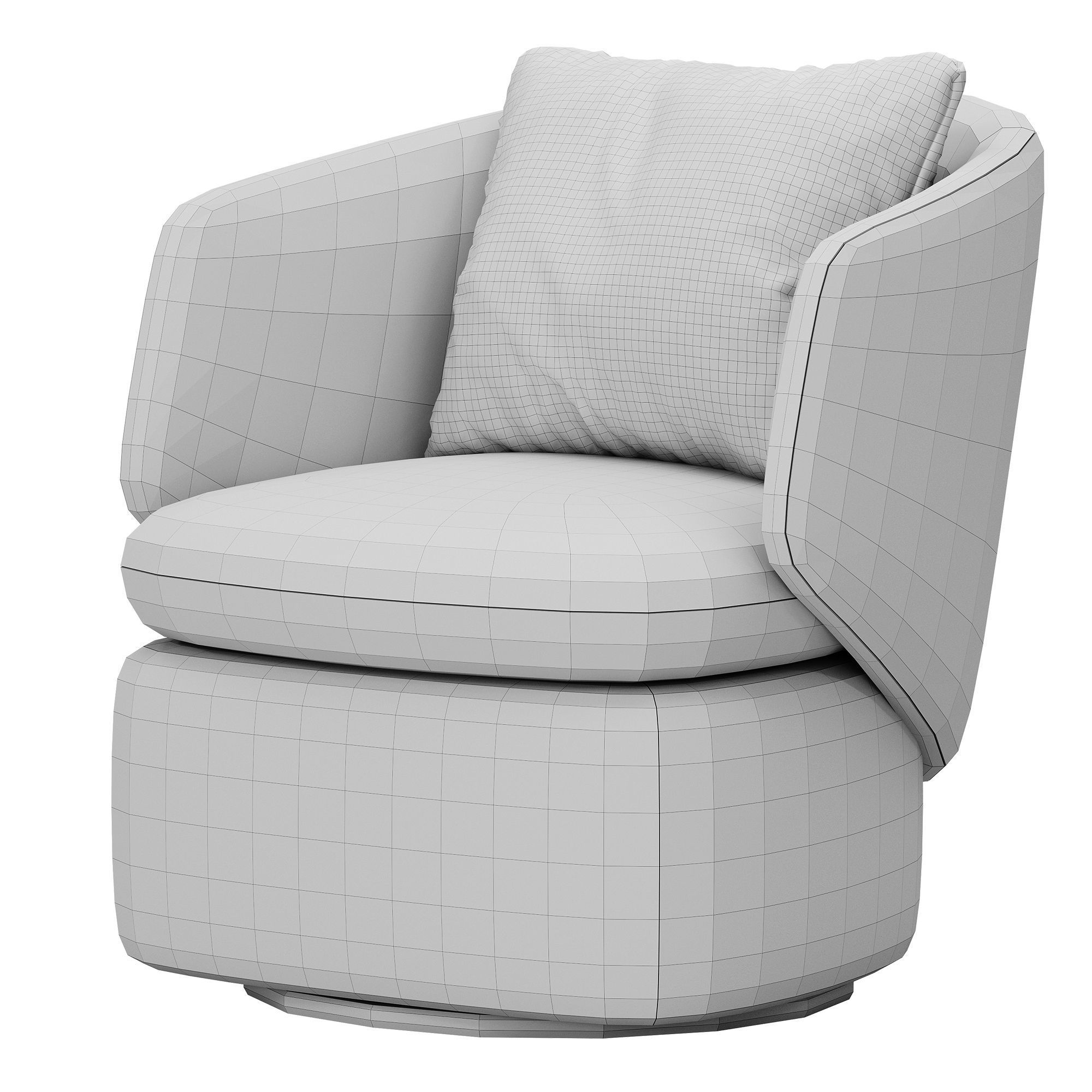 Crescent Swivel Chair By westelm 3D model_5
