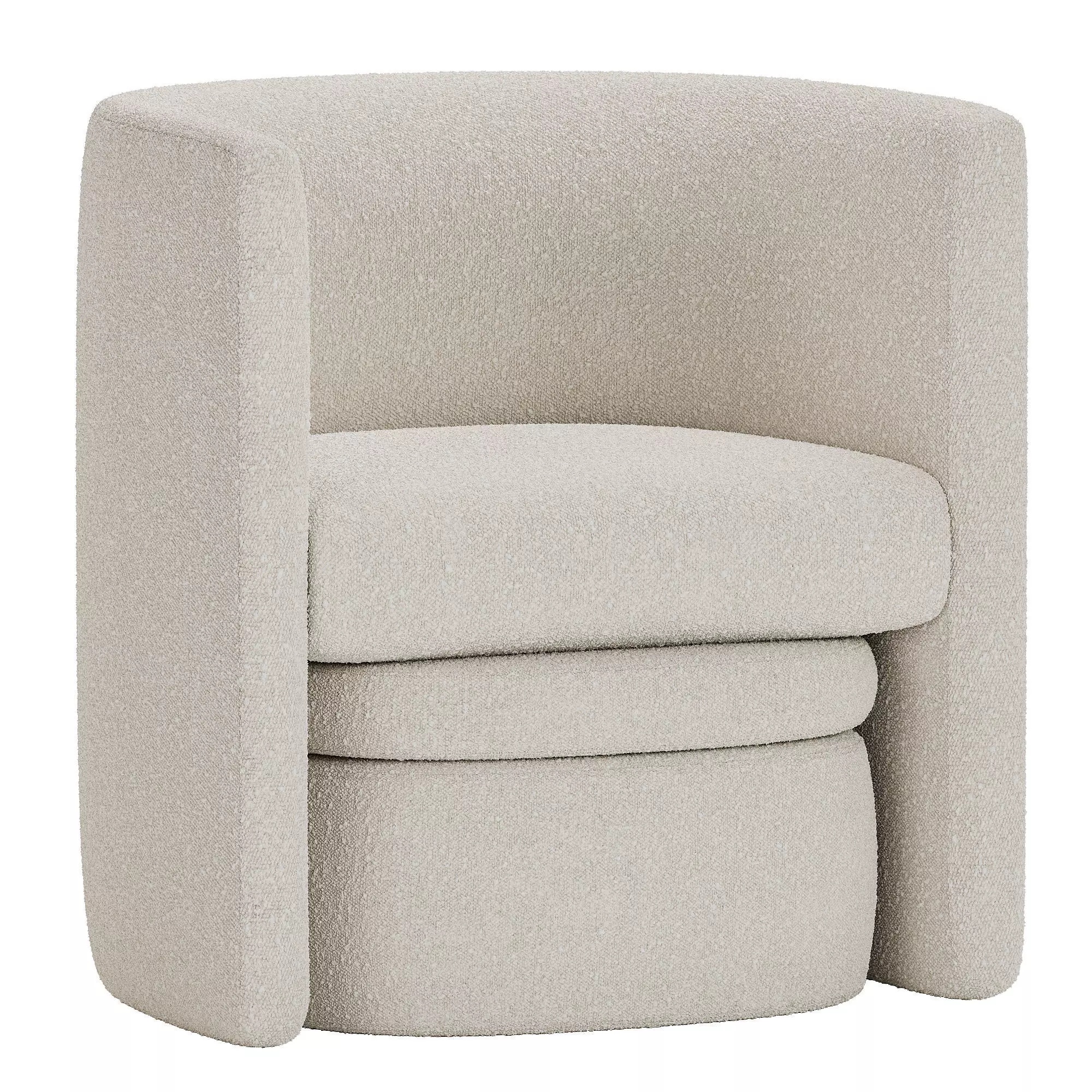 Braedin Upholstered Barrel Accent Chair Free 3D model