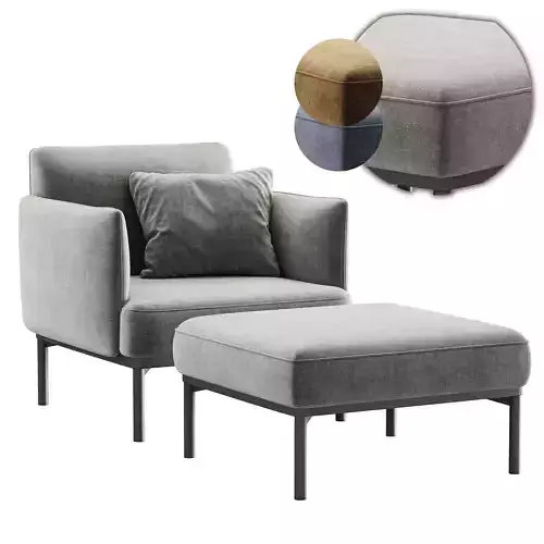 Penn Chair and Ottoman Set 3D model