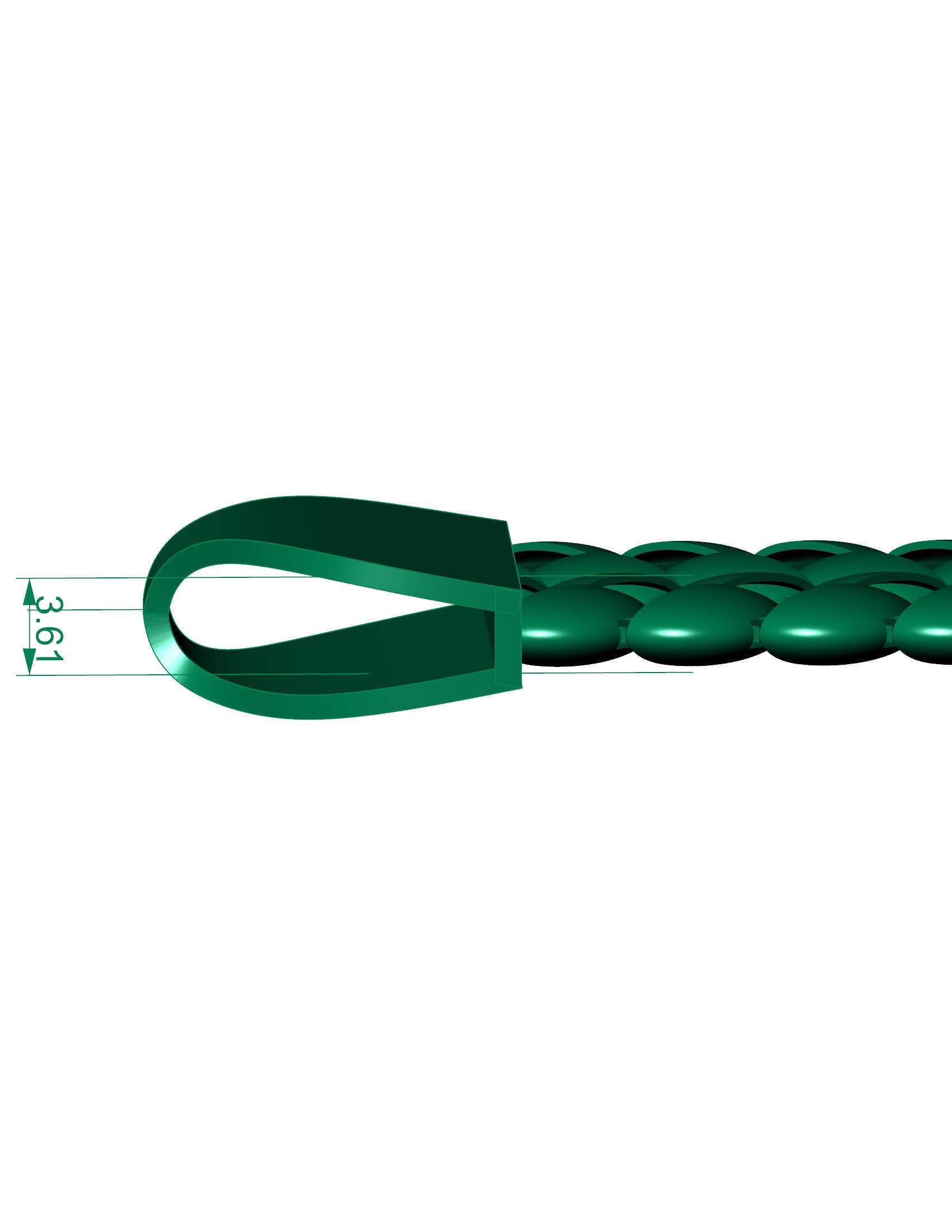 TOP SOLD NEW 3DCUBAN LINK PONG SET FOR BRACELET OR NECKLACE 3D print model_5