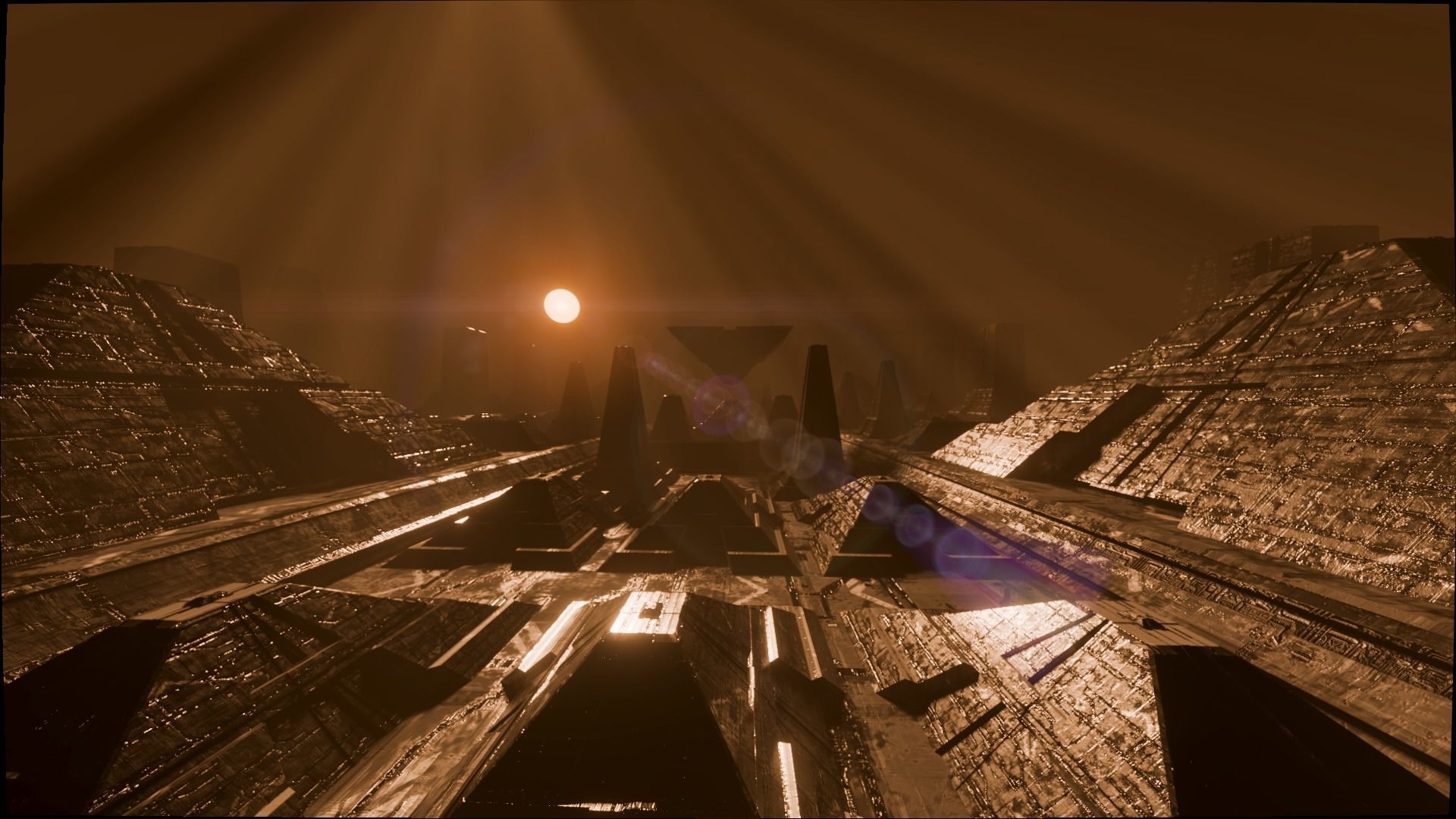 sci-fi city  Low-poly 3D model_1