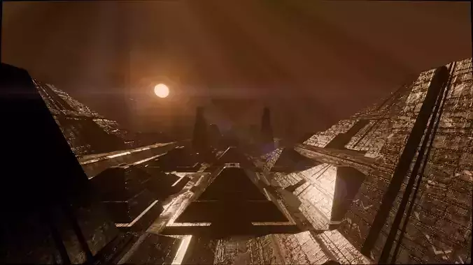 sci-fi city  Low-poly 3D model