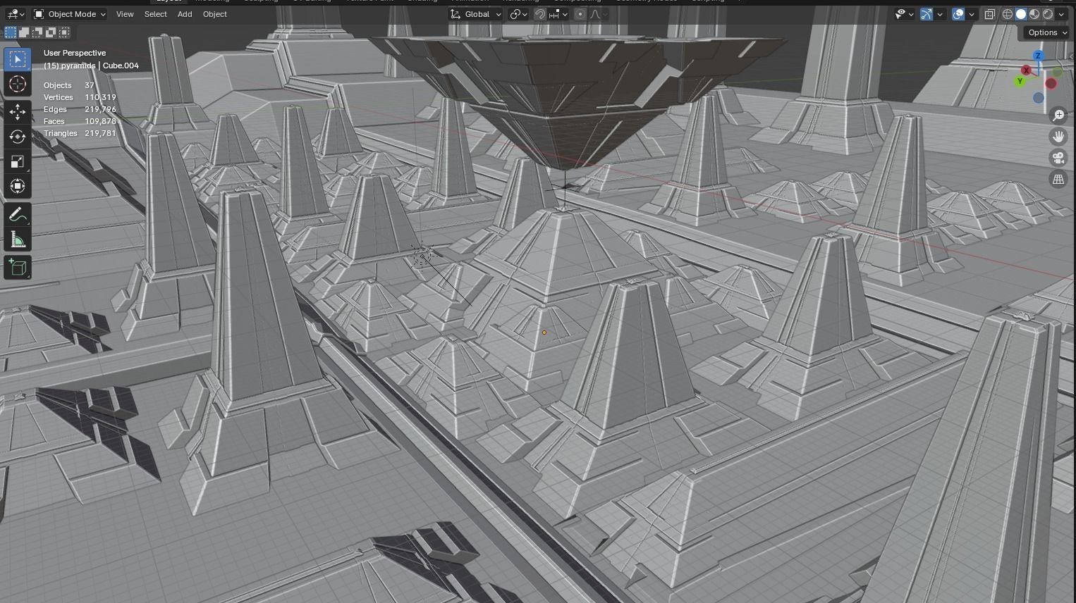 sci-fi city  Low-poly 3D model_10