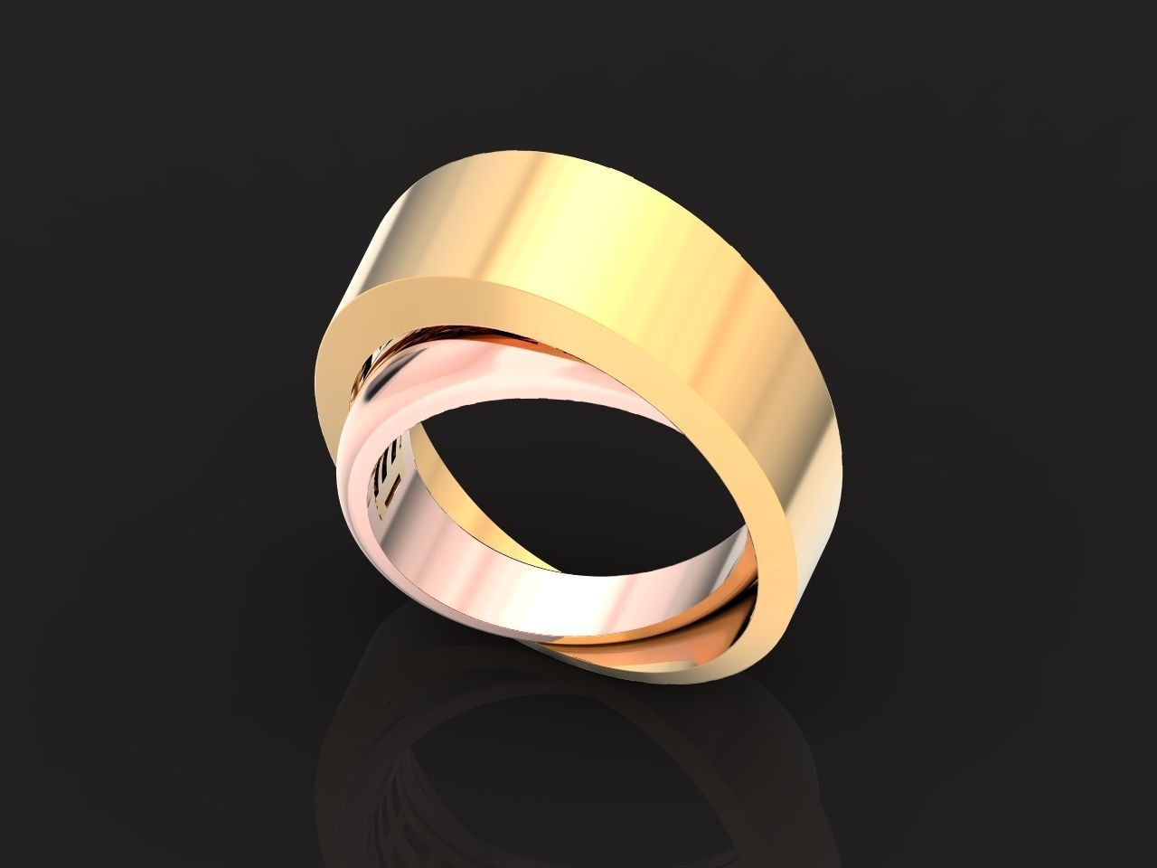 two Ring generous overlapping bands 1098 3D print model_28