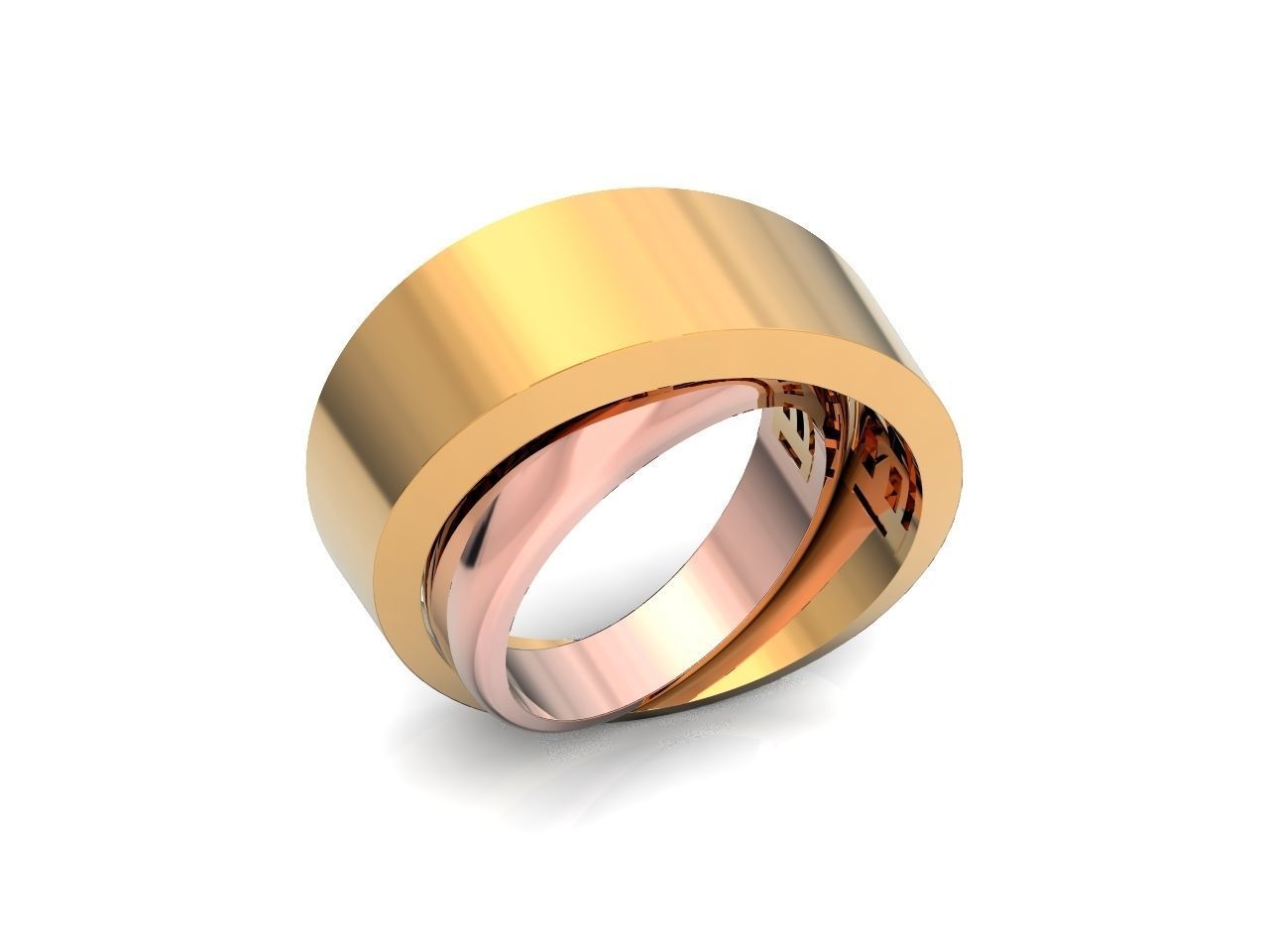 two Ring generous overlapping bands 1098 3D print model_25