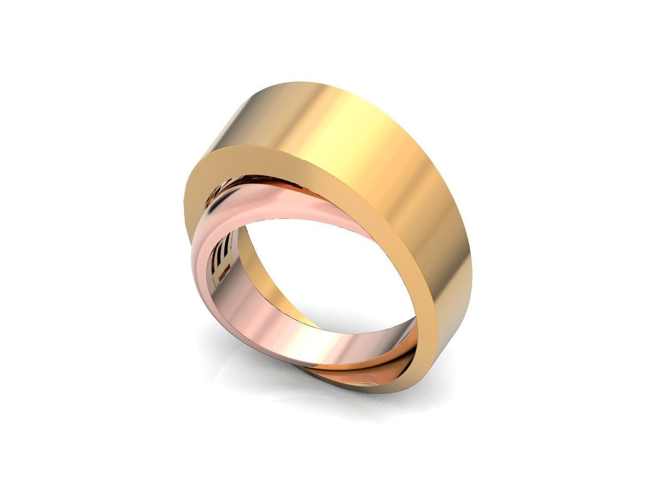 two Ring generous overlapping bands 1098 3D print model_24
