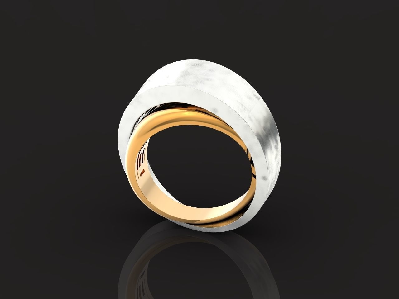 two Ring generous overlapping bands 1098 3D print model_21