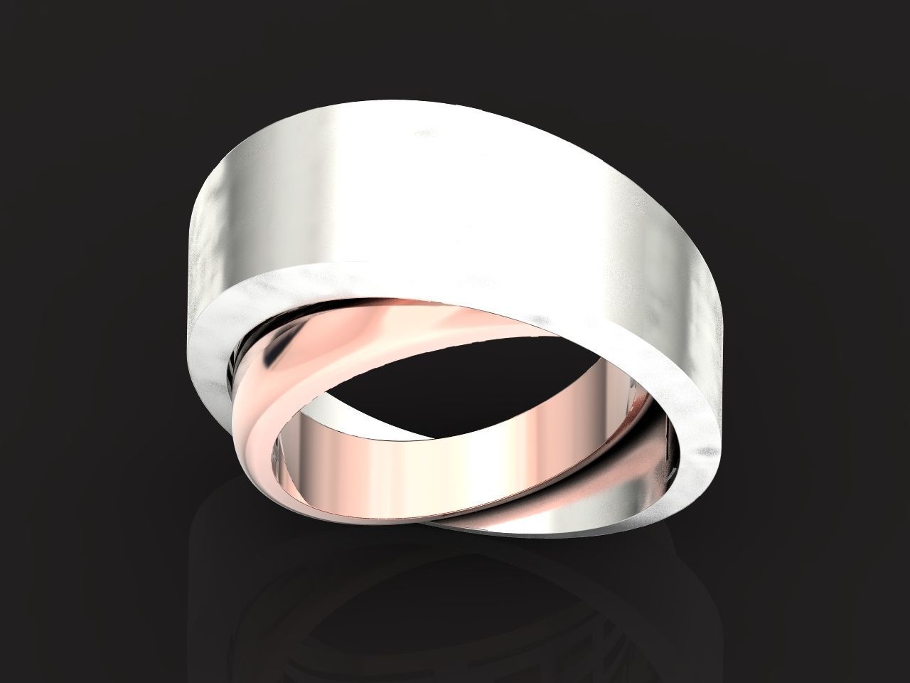 two Ring generous overlapping bands 1098 3D print model_33