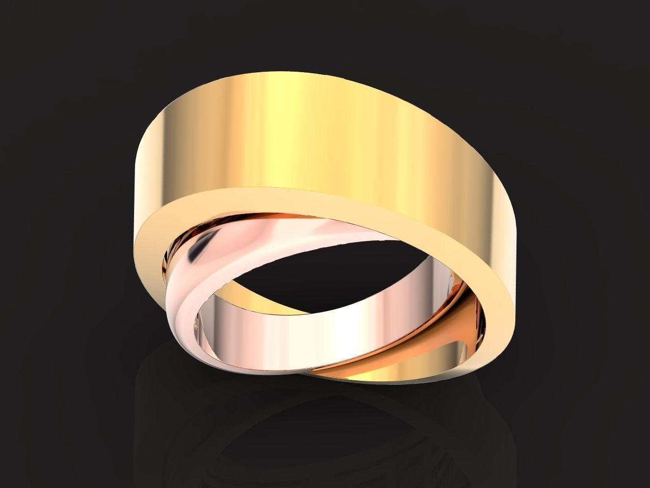 two Ring generous overlapping bands 1098 3D print model_30
