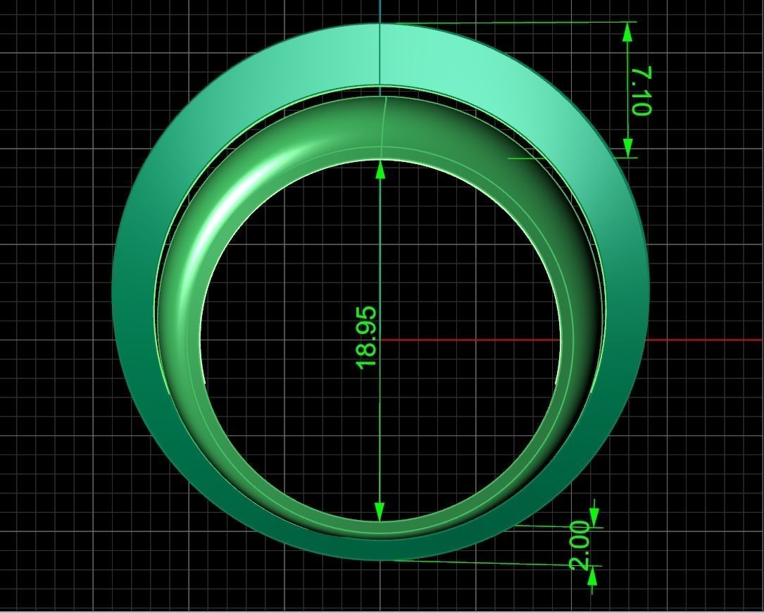 two Ring generous overlapping bands 1098 3D print model_11