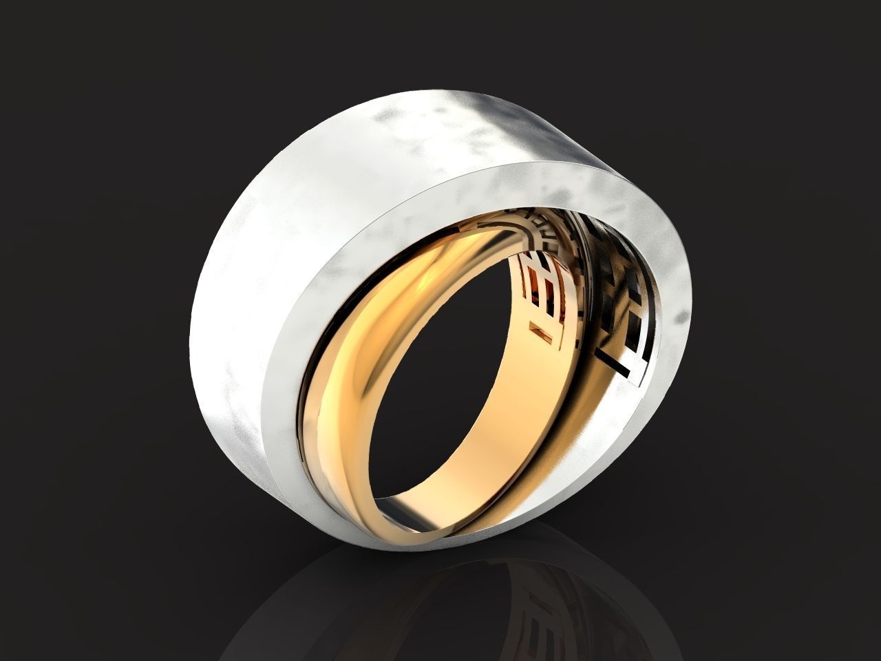 two Ring generous overlapping bands 1098 3D print model_19