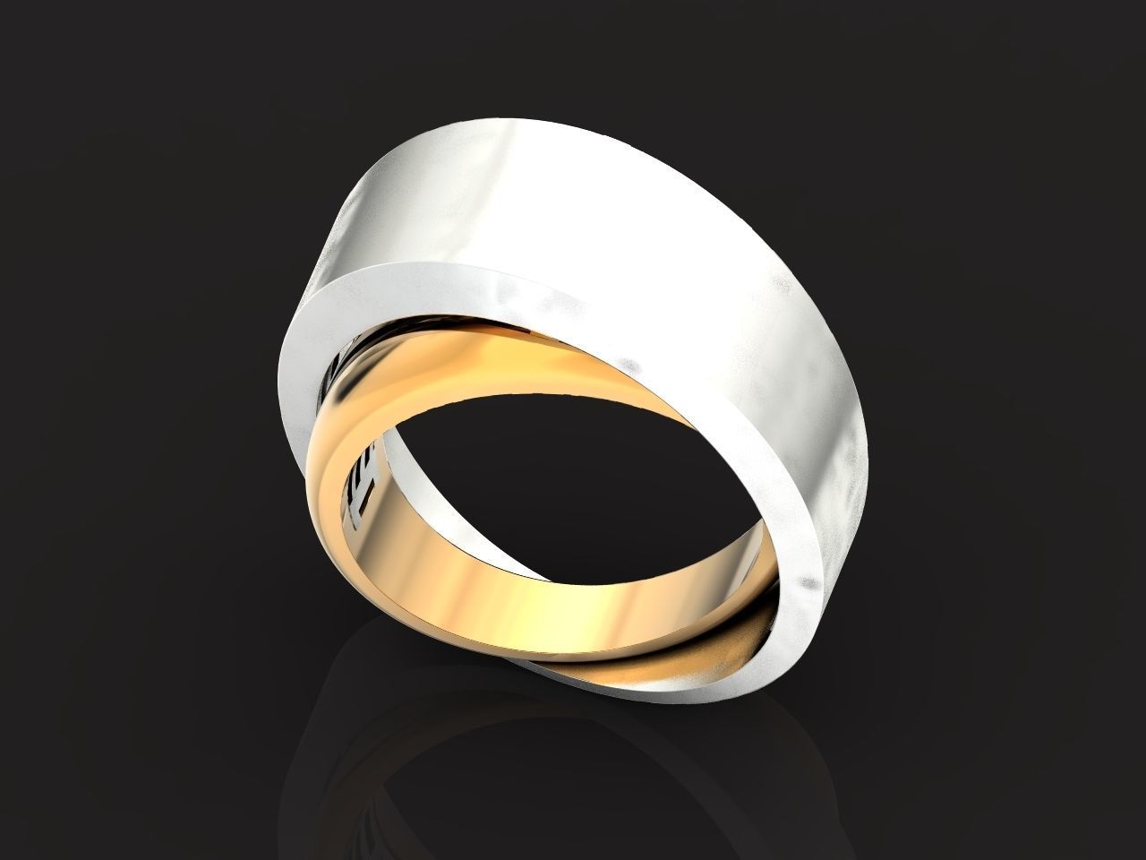 two Ring generous overlapping bands 1098 3D print model_34