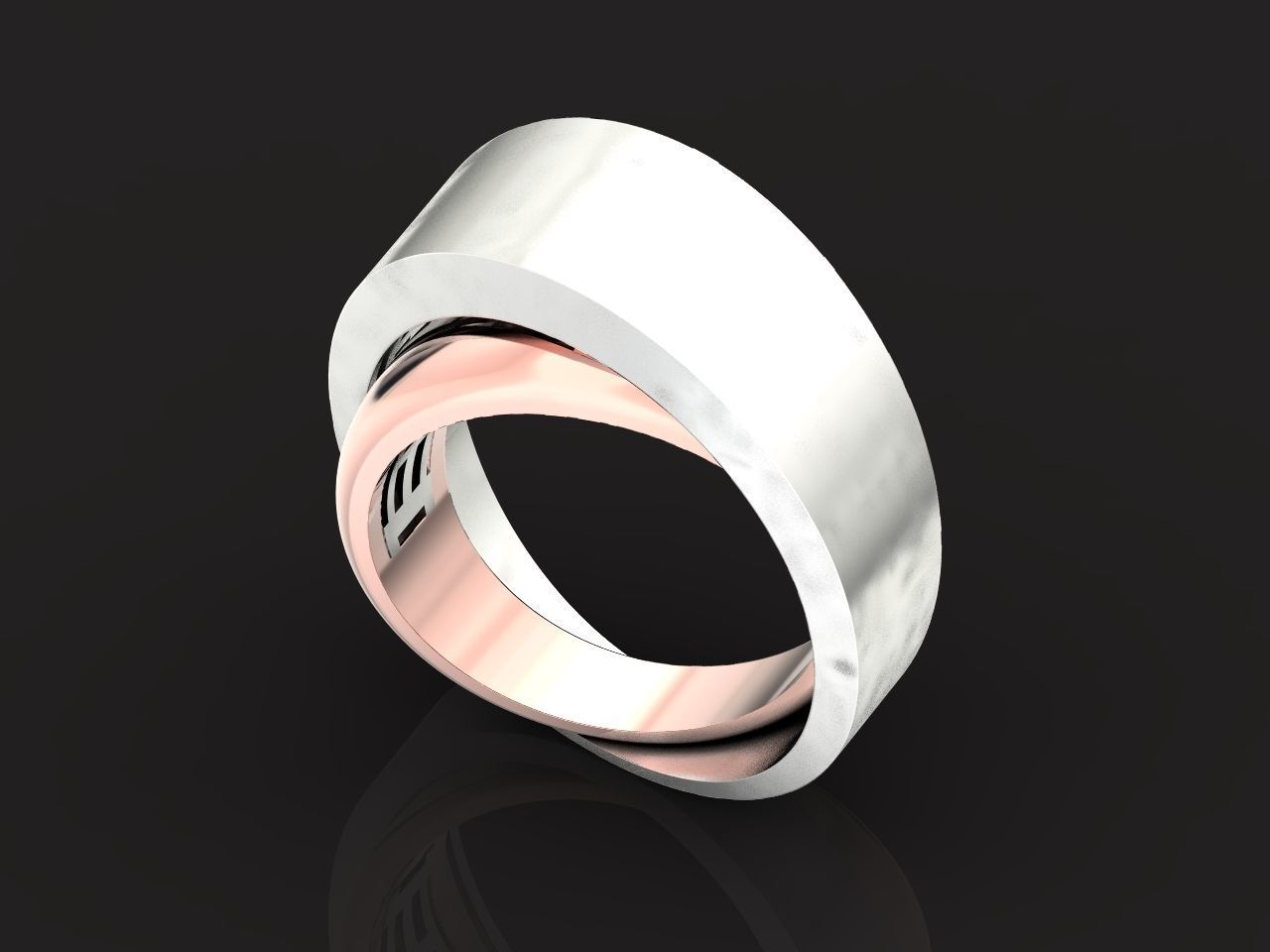 two Ring generous overlapping bands 1098 3D print model_17