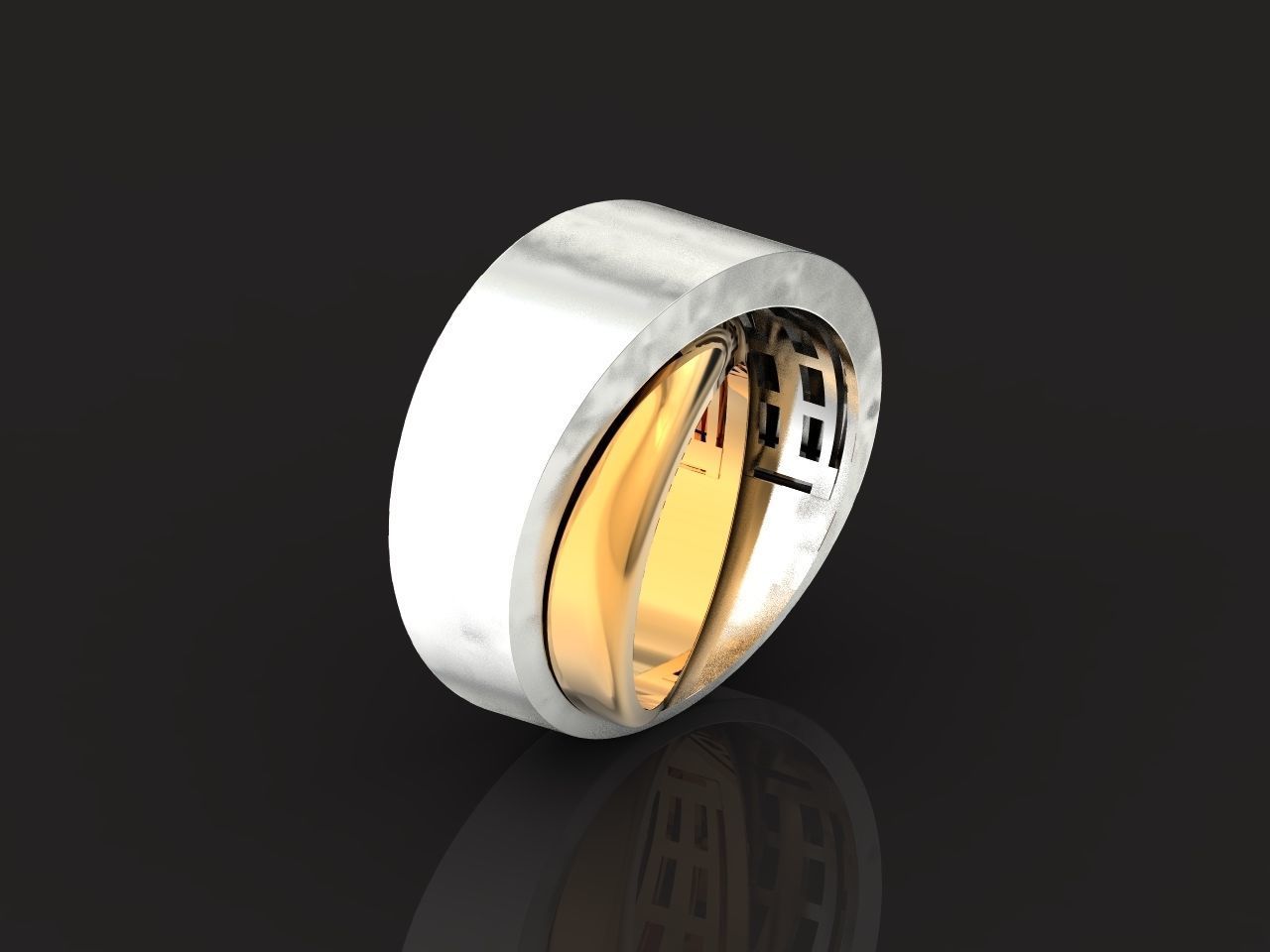 two Ring generous overlapping bands 1098 3D print model_23