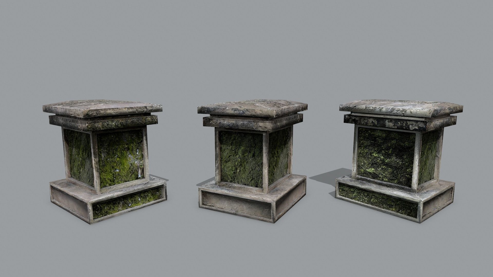 Tombstone set Low-poly 3D model_20