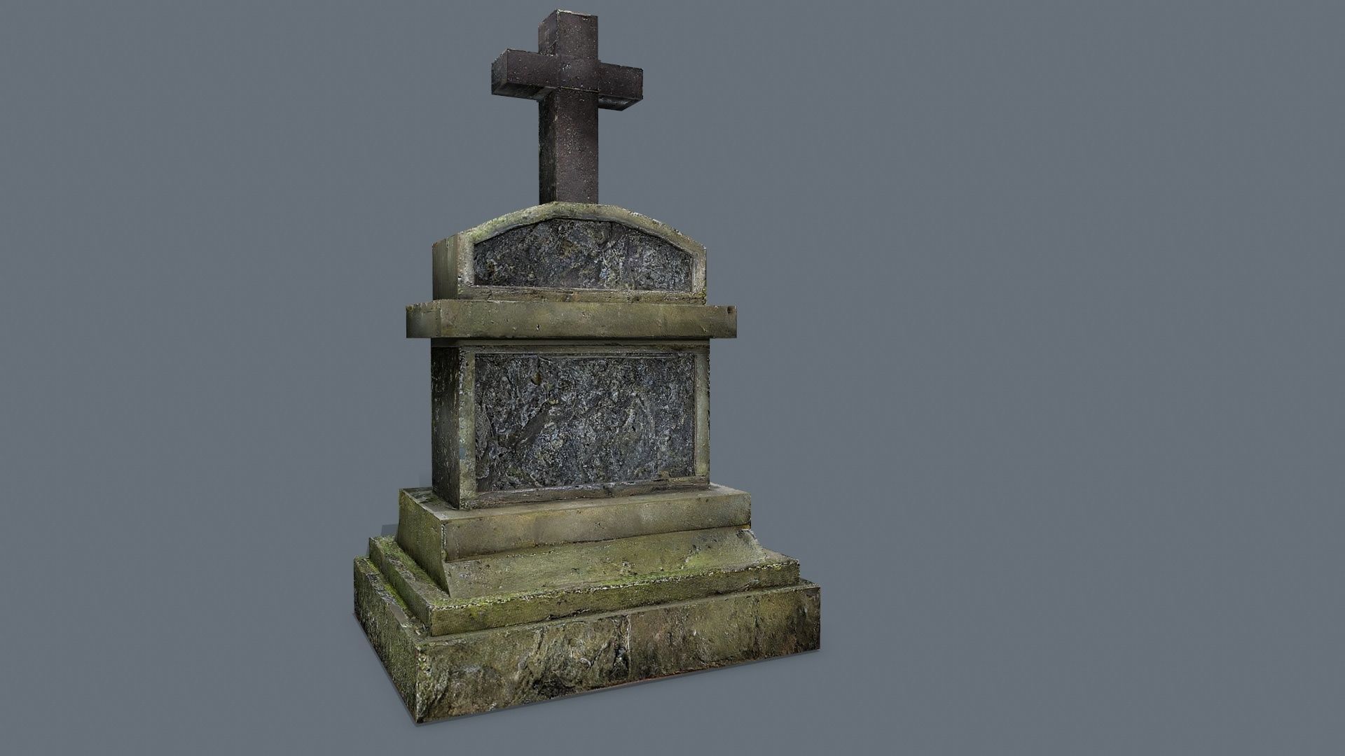 Tombstone set Low-poly 3D model_10