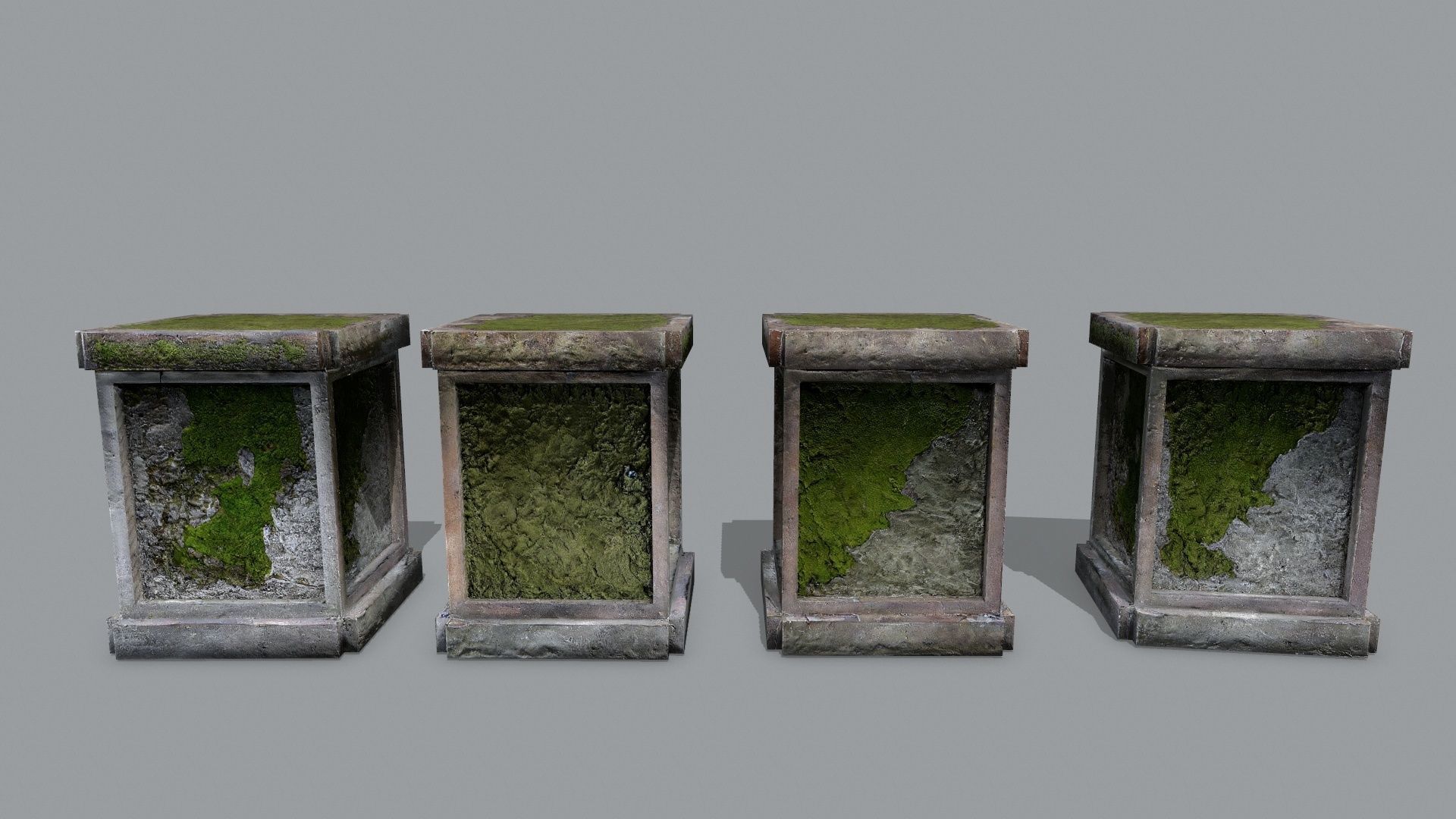 Tombstone set Low-poly 3D model_22