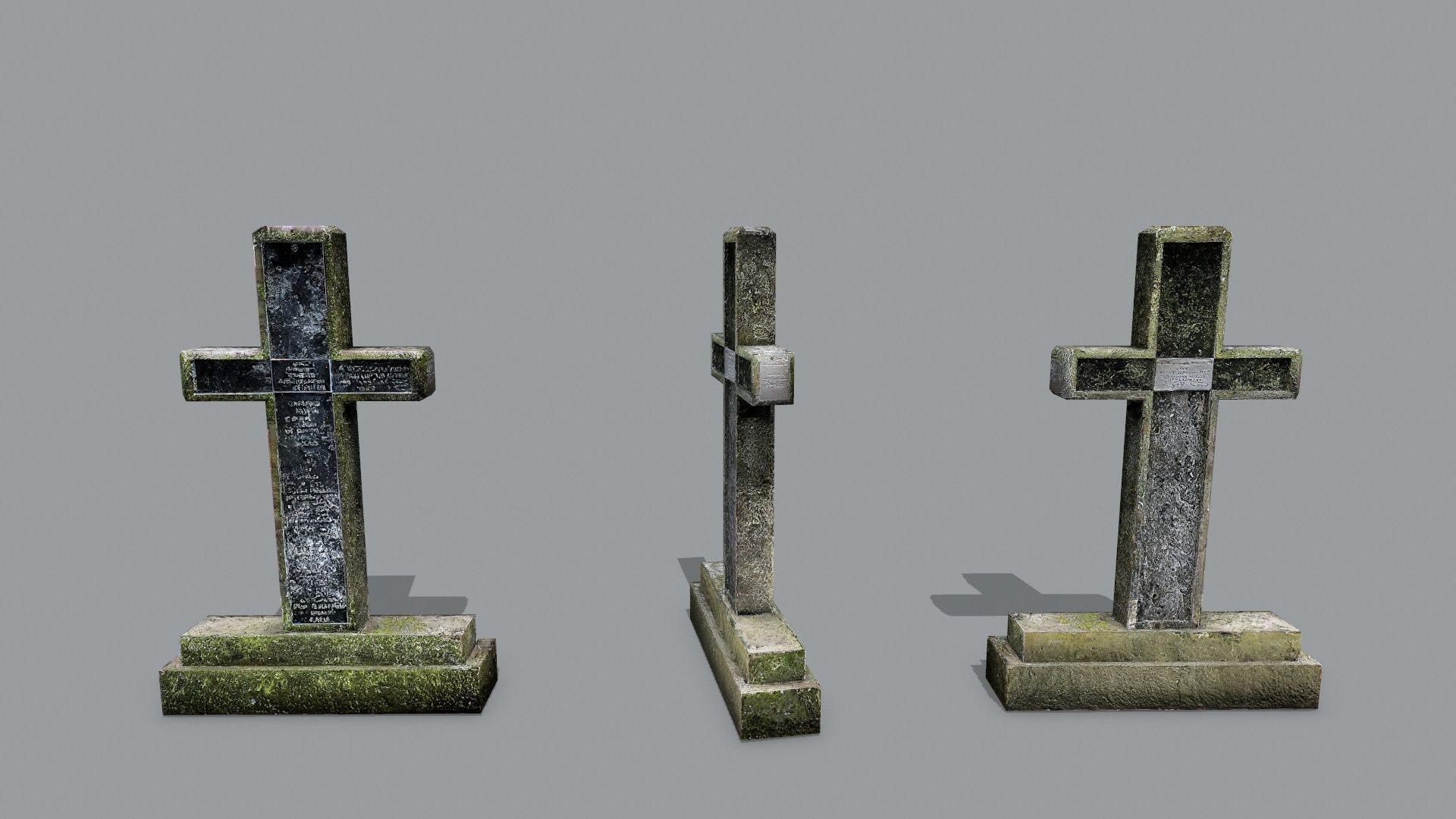 Tombstone set Low-poly 3D model_18