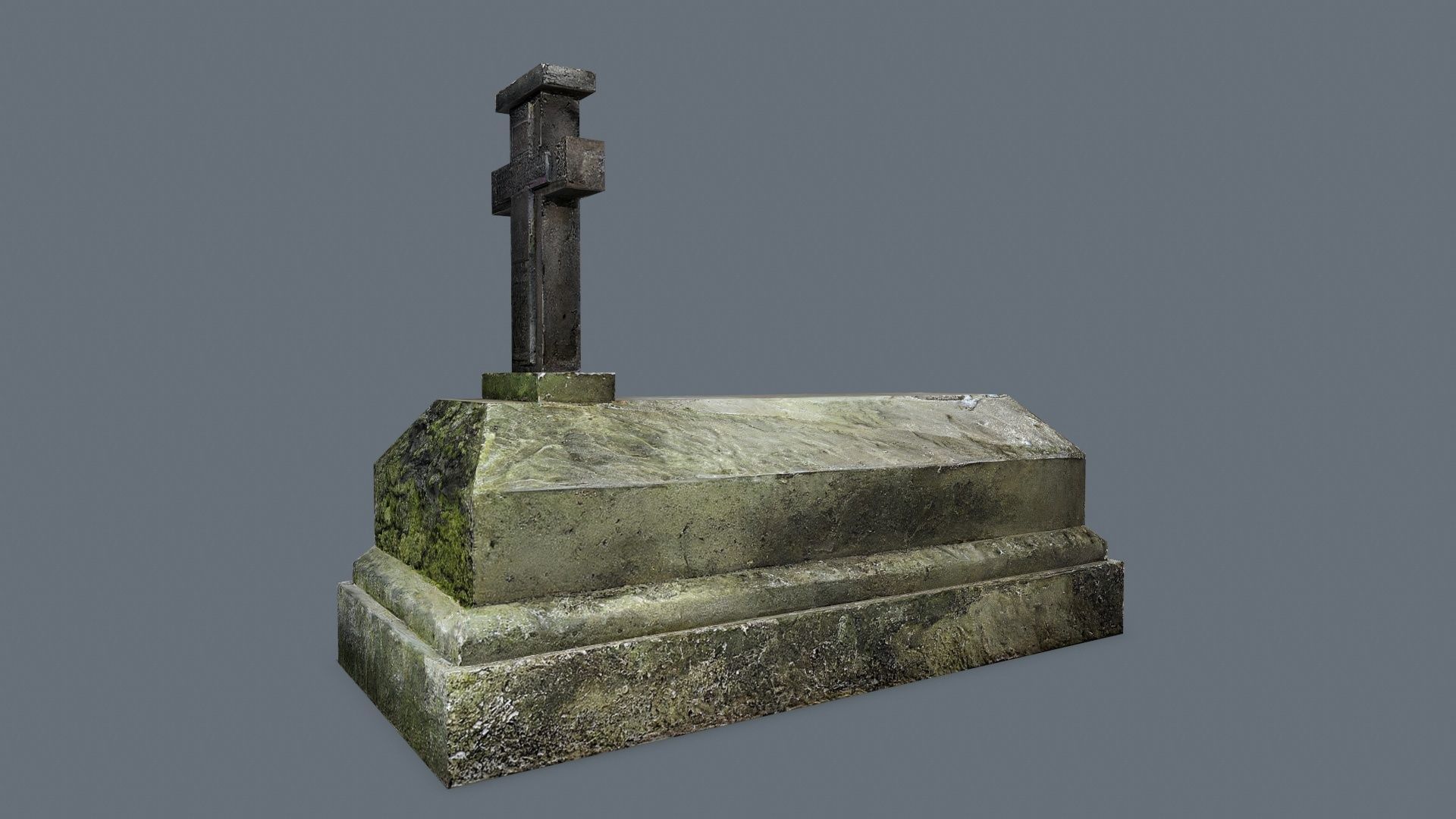 Tombstone set Low-poly 3D model_1