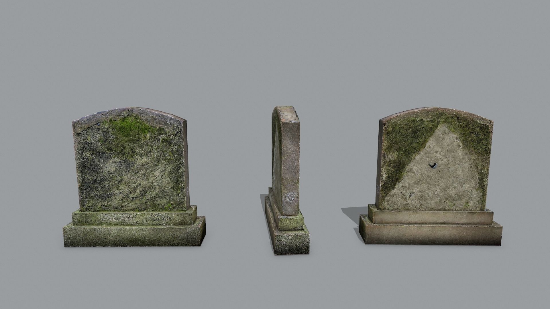 Tombstone set Low-poly 3D model_16