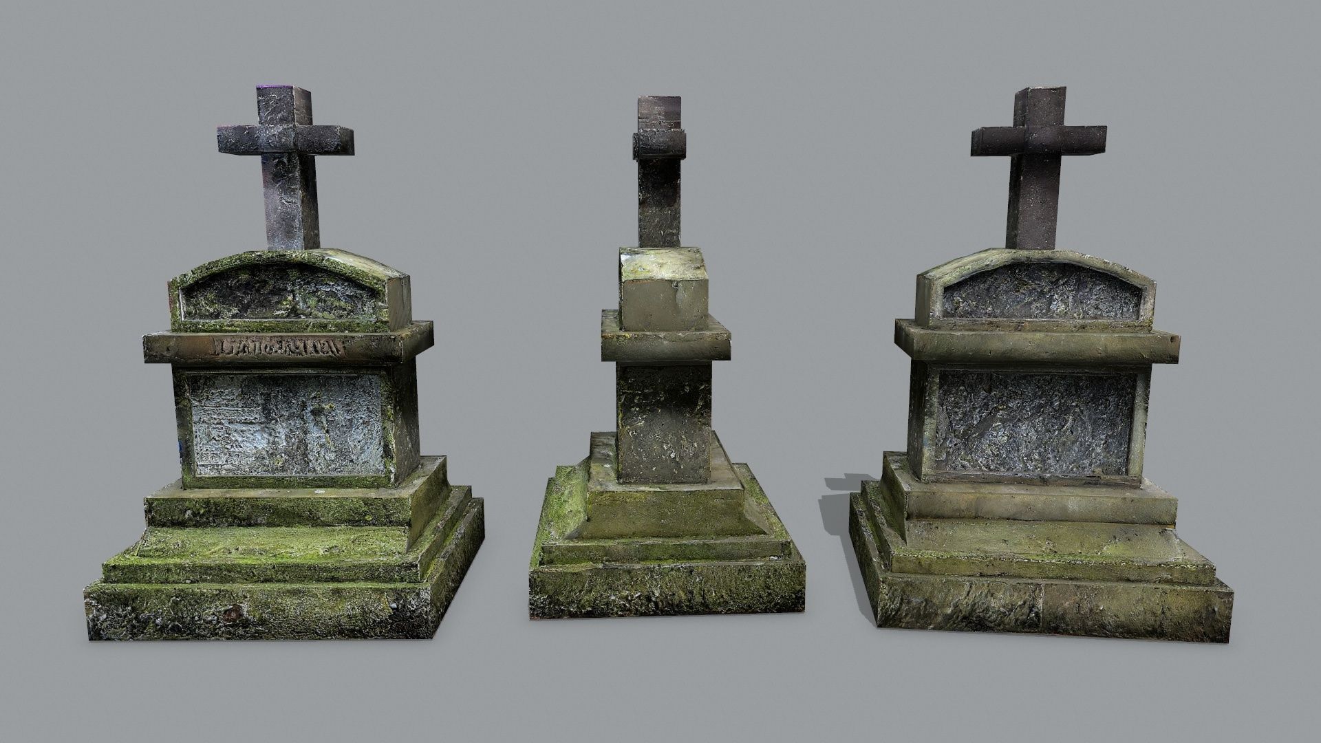 Tombstone set Low-poly 3D model_12