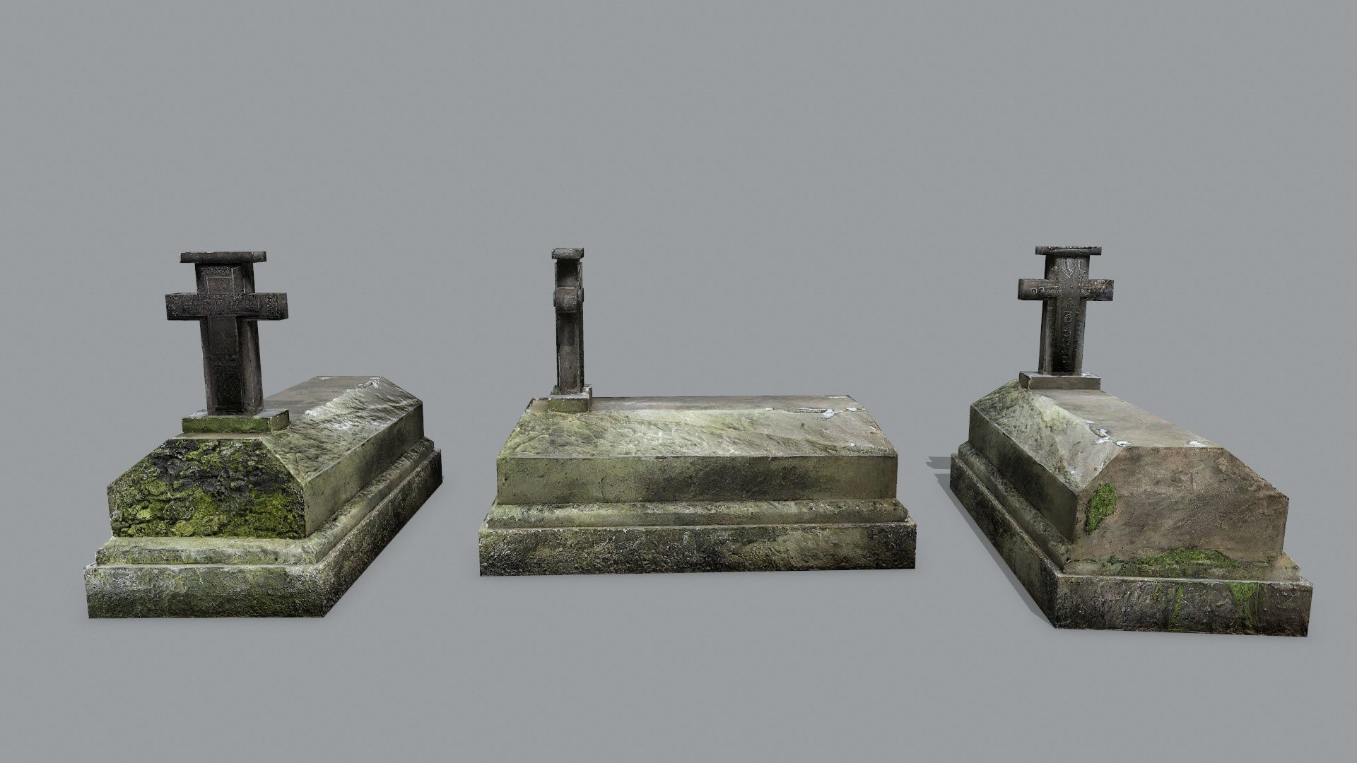 Tombstone set Low-poly 3D model_19