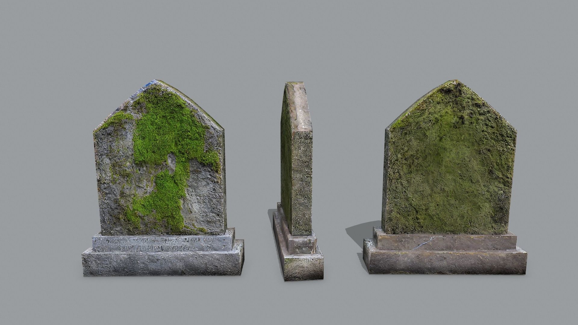 Tombstone set Low-poly 3D model_17