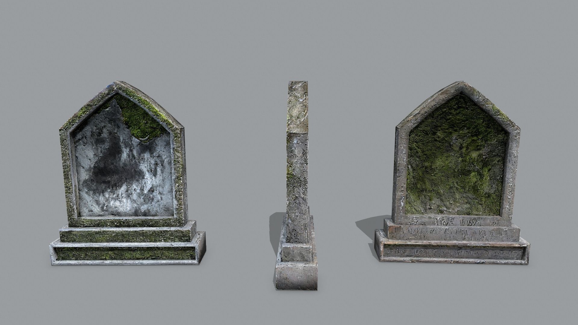 Tombstone set Low-poly 3D model_14