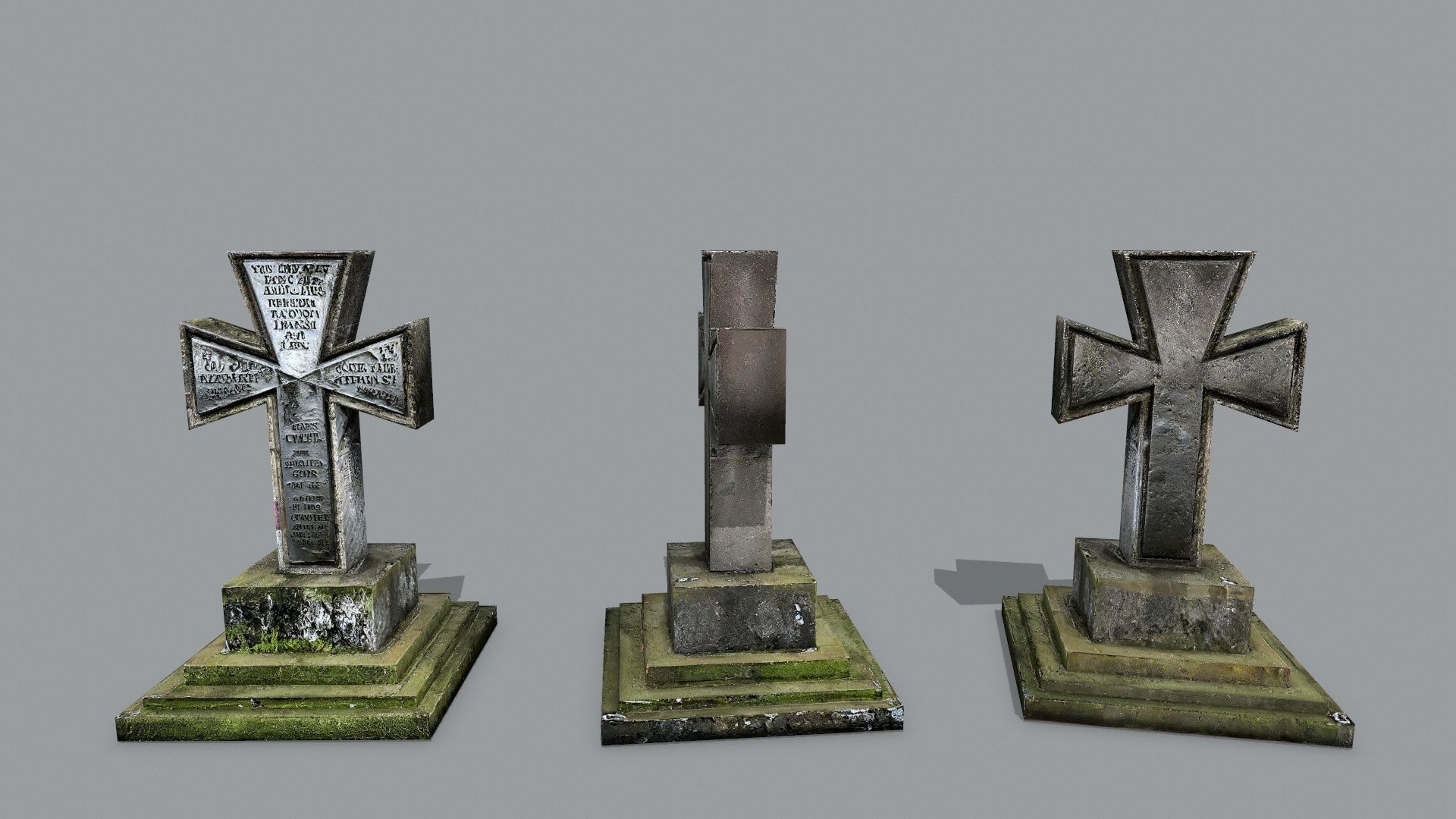 Tombstone set Low-poly 3D model_21