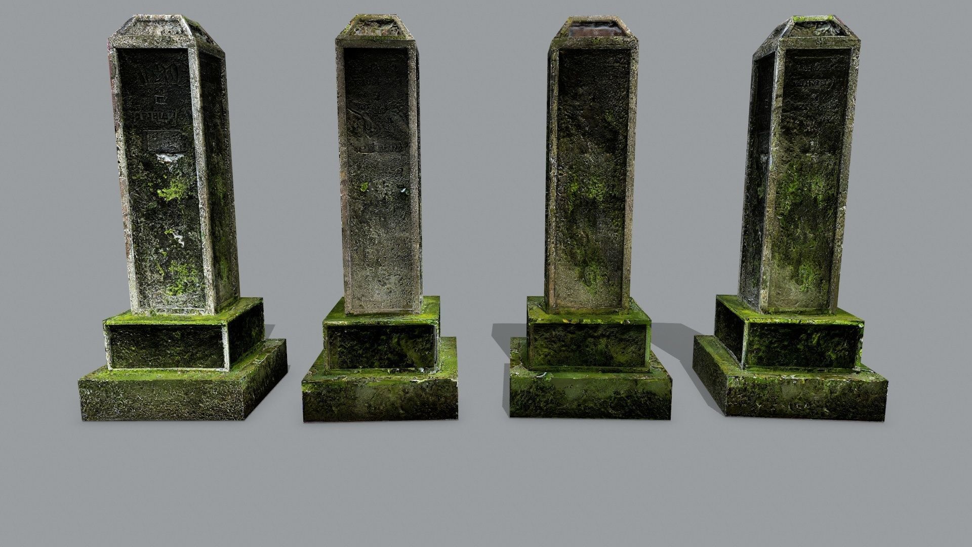 Tombstone set Low-poly 3D model_15