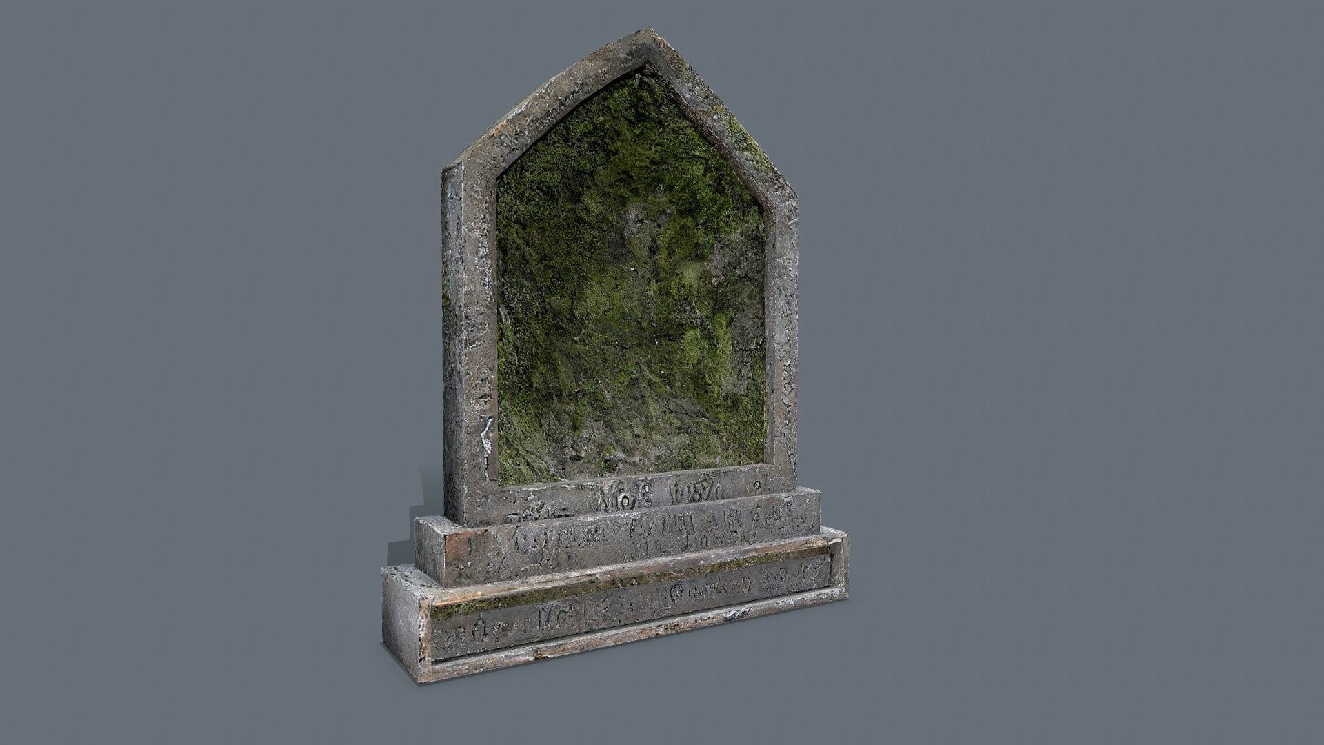 Tombstone set Low-poly 3D model_4