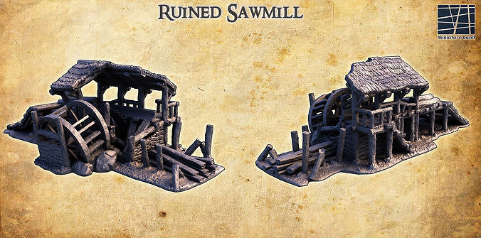 Ruined Sawmill - Tabletop Terrain - 28 MM 3D print model