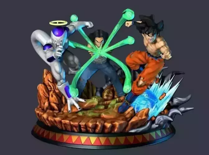 Goku Android 17 Frieza DBZ diorama