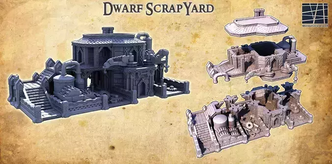 Dwarf Scrapyard - Tabletop Terrain - 28 MM