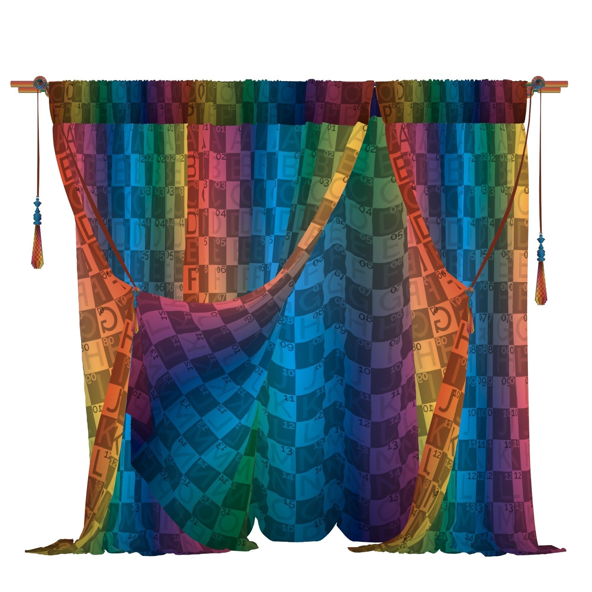 Curtains GZ-C1002 3D model_4