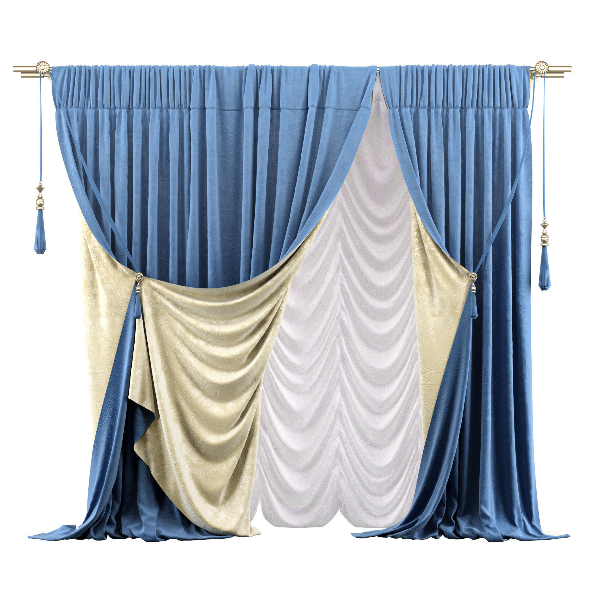 Curtains GZ-C1002 3D model_3